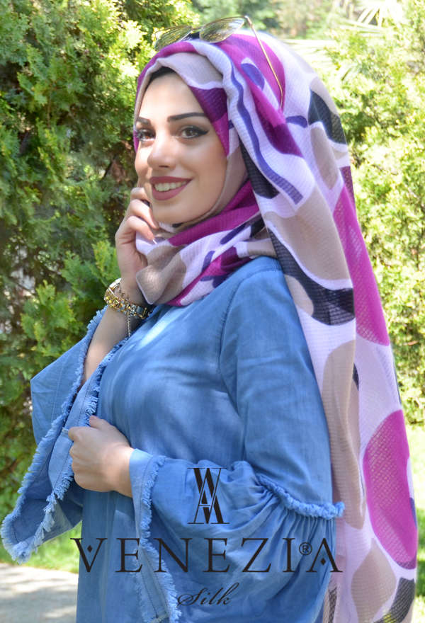 Vanensis - VANENSİS ELMA DESEN COTTON ŞAL KOLEKSİYONU 31117-008 (1)