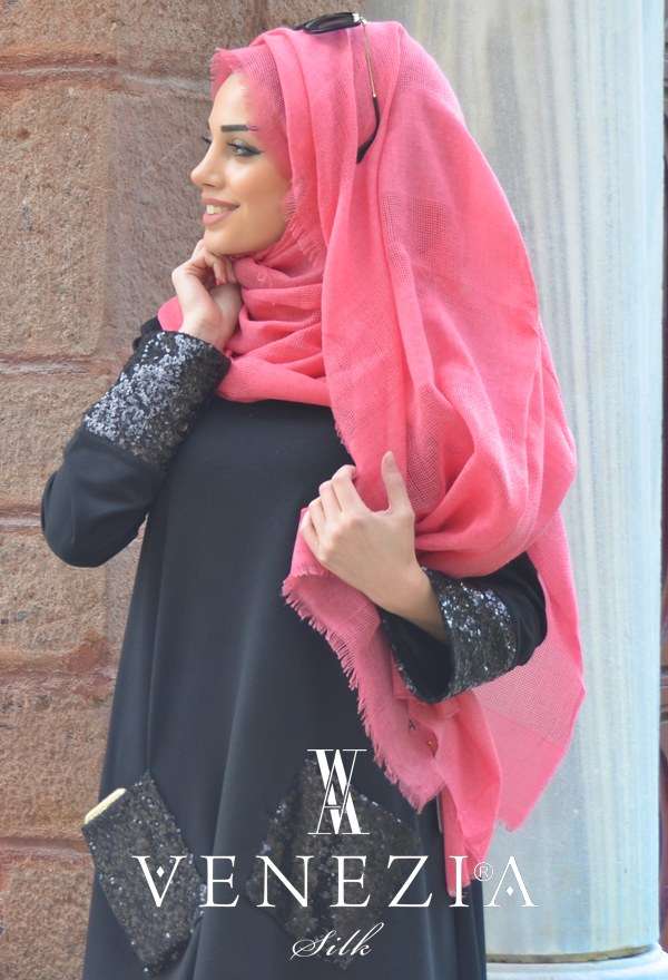 AKEL - Venezia Fileli Cotton İndigo Şal 3234-023