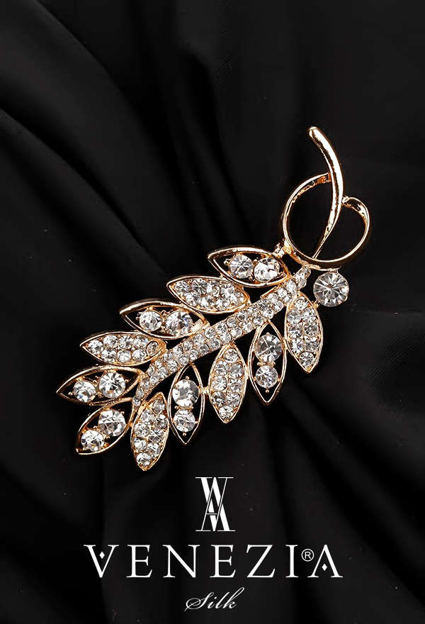 VENEZİA SİLK - Venezia Silk Kristal Parlak Taşlı Aksesuar Broş BRS177